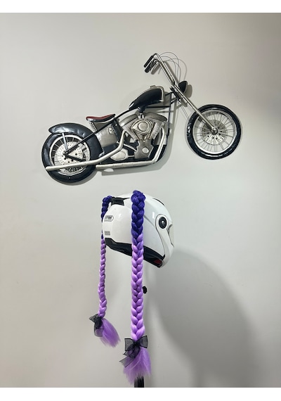 Motor & Motosiklet Mor Ombreli Çift Örgü Saç Kask Dış Aksesuar Diğer