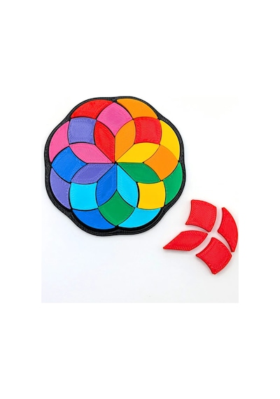 3d Baskı Gökkuşağı Mandala Rozet Puzzle Mini 7 Cm - Renkli Çiçek Deseni Yapboz, Cepte Taşınabilir Zeka Oyunu
