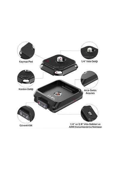 Ulanzi Uka03 Quick Release Base Plate Hızlı Bağlantı Tabanı Uka F38 Arca Uyumlu 4 Yönlü - C018