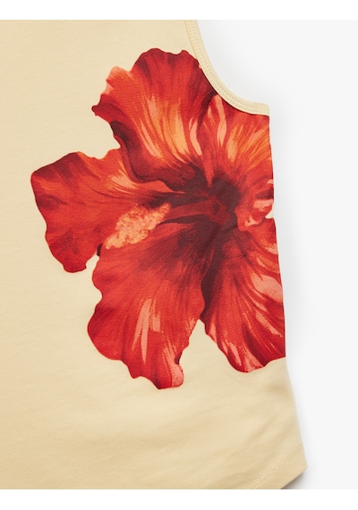 Koton Pamuklu Slim Fit Bisiklet Yaka Hibiskus Çiçek Desenli Kolsuz Bluz Sarı 5sal30315ık Sarı