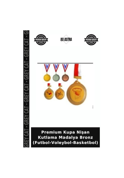 Grey Cat Premium Kupa Nişan Kutlama Madalya Bronz Futbol-voleybol-basketbol