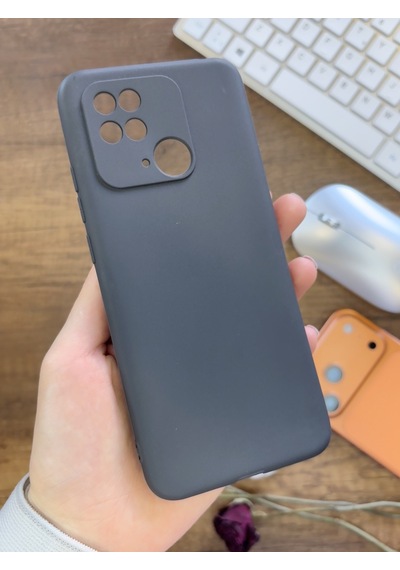 Redmi 10c / Poco C40 Uyumlu Kamera Korumalı Darbeye Dayanıklı Renk Atmayan Fab Silikon Kılıf Siyah