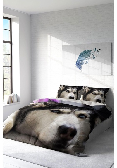 Çift Kişilik Pamuk Saten Nevresim Takımı Husky - 200x220 Cm, Monohome60671 Diğer