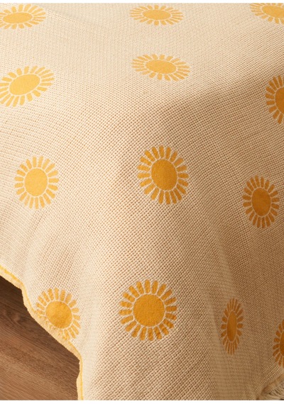 Bella Maison Sunny Pamuklu Çift Kişilik Yatak Örtüsü Sarı 200x220 Cm Sarı
