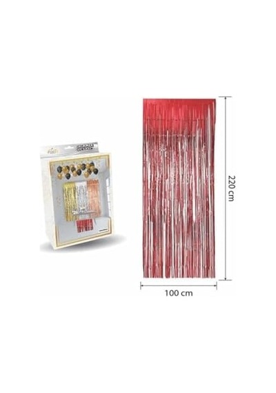 Mini Party Store Lüks Kapı Perdesi Kırmızı 100 220 Cm