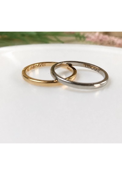 Kahveci.store 925 Ayar Gümüş İnce Düz Alyans Altın Kaplama 2.5 Mm Minimal Parlak Yüzük 22