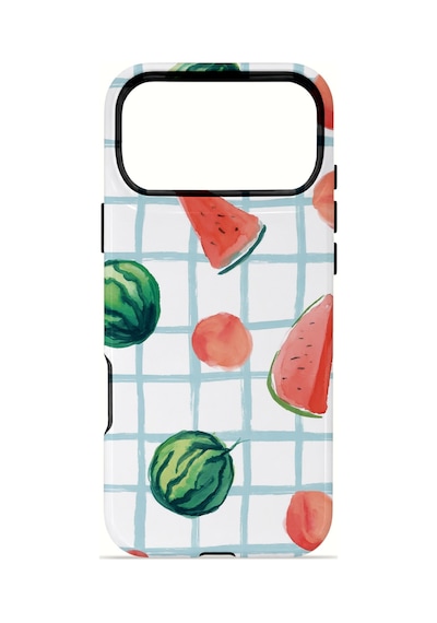 Apple iPhone Uyumlu 17 Pro Max Vorian Çift Katmanlı Magsafe Kılıf Watermelon Grid