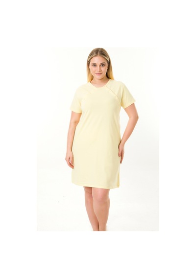 Parlingerie Hamile Emzirme Geceliği Kısa Kollu Sarı