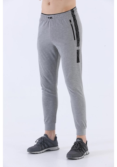 Maraton Sportswear Regular Erkek Ribana Paça Basic Gri Melanj Eşofman Altı 21014-gri Melanj Gri Melanj