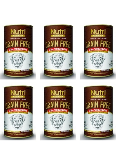Nutri Canin Geyik Etli Tahılsız Yetişkin Köpek Konservesi 6 x 400 G