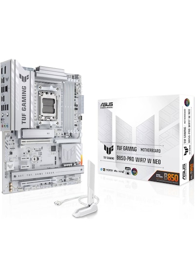 Asus Tuf Gamıng B850-pro Wıfı7 W Neo Amd B850 Am5 Ddr5 9000 Dp Hdmı 3x M2 Usb3.2 Gen 2x2 Wifi 7 + Bt Aura Rgb 2.5gbit Lan Atx 14+2+1 Güç Aşamaları, 1x