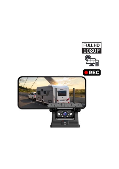 Solar Şarjlı Wireless Karavan Geri Görüş Kamerası 1080p - Premium