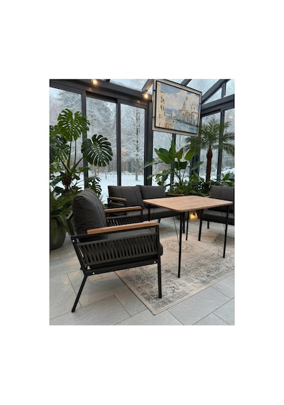Mygusi Beta Serisi 60x90 Masalı Modern İp Örgü Detaylı, Bahçe Mobilyası, Balkon Takımı - 2+1+1 Antrasit Mygusi Beta Serisi 60x90 Masalı Modern İp Örgü Detaylı, Bahçe Mobilyası, Balkon Takımı - 2+1+1 Antrasit