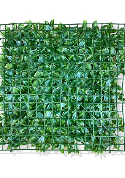 Cihan Çiçekçilik Yapay Beyaz Detaylı Limon Yaprağı Bitki Duvar Kaplama 50x50 Cm Beyaz- Yeşil