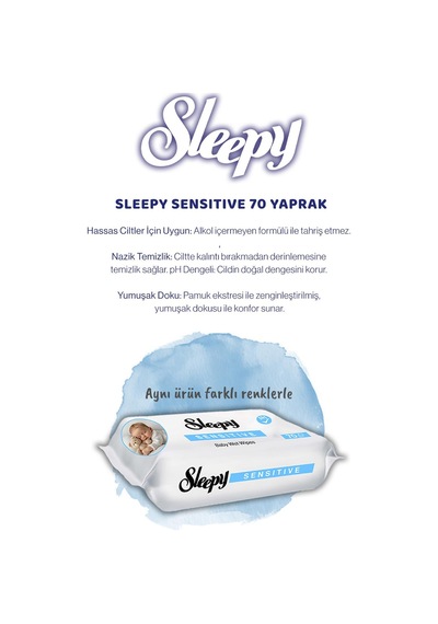 Sleepy Sensitive 70'li Islak Bebek Havlusu Tekli