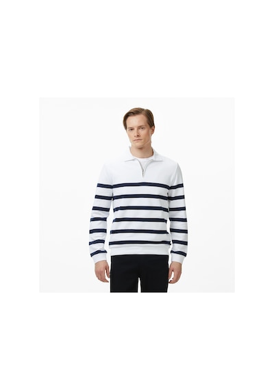 Nautica Erkek Beyaz Regular Fit Uzun Kollu Triko Çizgili K57023t Lacivert
