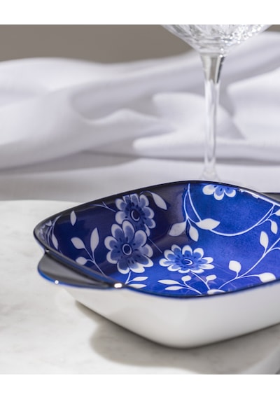 Madame Coco Reve Bleu Vista Kare Tabak - 17 Cm - Mavi/beyaz 8684427225387 Çok Renkli