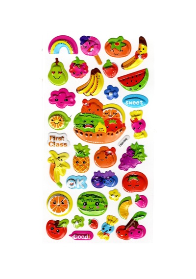 Kabartmalı Stiker Defter Planlayıcı Etiket 17 x 9 CM Limlra-042 Meyveler