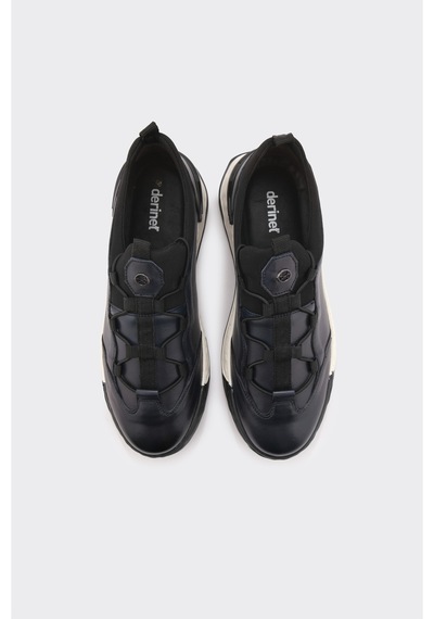 Derinet Hakiki Deri Lastik Bağcıklı Erkek Sneaker Laci Laci