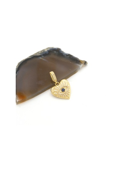 Ajda Charm Çelik Altın Kaplama Kadın Göz Kalpli Model-chr-115 Gold