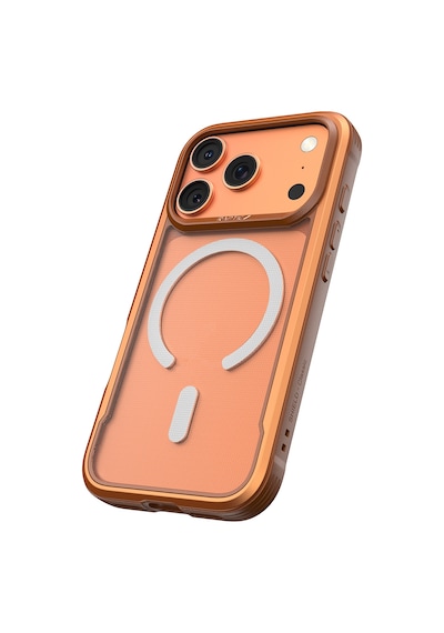 Apple Uyumlu iPhone 17 Pro Max Kılıf M-safeli Raptic Shield Classic Serisi Şeffaf Tasarım C-magnet Kapak Turuncu Turuncu