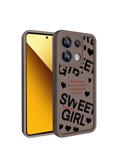 Xiaomi Redmi Note 13 4g Kılıf Kamera Korumalı Baskılı Arka Yüzey Zore Klas Kapak Siyah