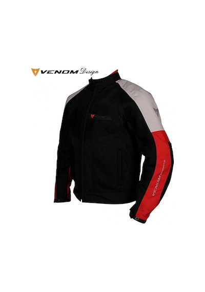 Venom Erkek Siyah Gri Kırmızı Dynamic Dört Mevsim Motosiklet Montu Venom Erkek Siyah Gri Kırmızı Dynamic Dört Mevsim Motosiklet Montu