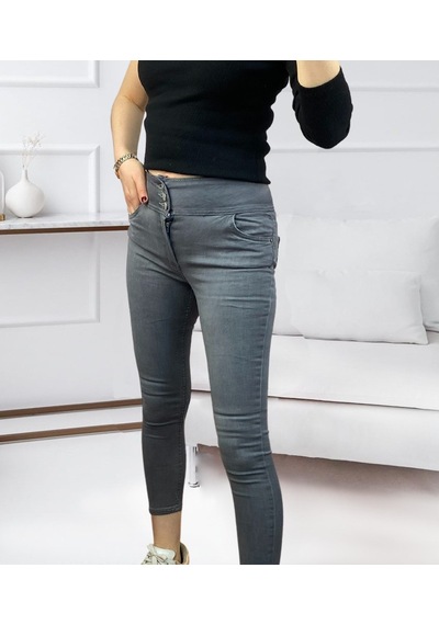 Veraura Lifestyle Yüksel Bel Likralı Kot Pantolon Gri