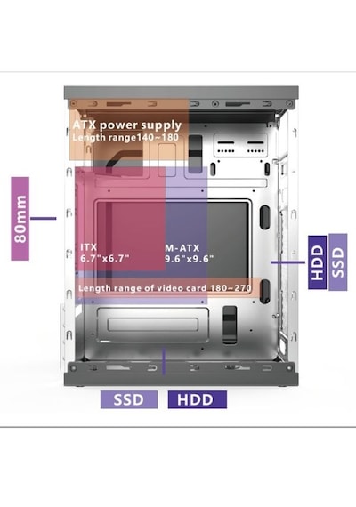 Redrock M317 BB Matx Case Peak 300 W Bilgisayar Kasası