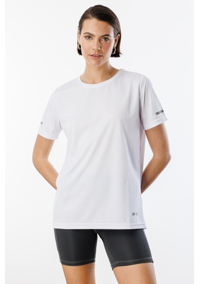Genius Store Kadın Nem Emici Hızlı Kuruma Atletik Teknik Performans Spor T-shirt Drıfıt-kısakol Beyaz