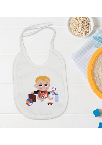 BK Kids Little Boss Tasarımlı Bebek Mama Önlüğü - Model 1