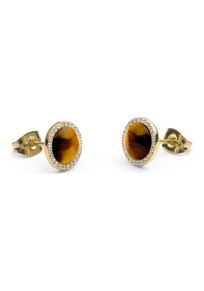 Audrey Earrings Tiger Eye Gold Gold