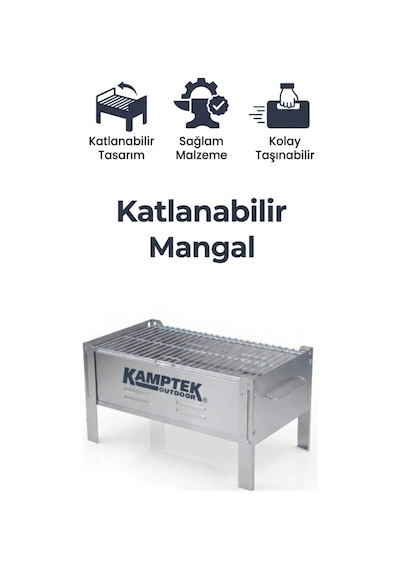 Kolay Taşınabilir Katlanabilir Kamp Doğa Pratik Kullanım Yer Kaplamayan Mangal 40 27 Diğer