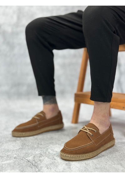 Ba0358 Boa Doğal Deri Tozu Bağcıklı Kauçuk El Yapımı Espadril Taban Taba Renk Erkek Ayakkabı Taba Ba0358 Boa Doğal Deri Tozu Bağcıklı Kauçuk El Yapımı Espadril Taban Taba Renk Erkek Ayakkabı Taba