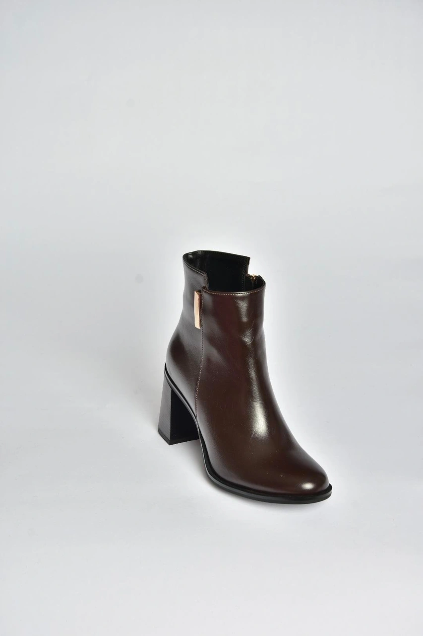 Fox Shoes V518103109 Kahverengi Kalın Topuklu Kadın Bot Kahverengi-suni Deri