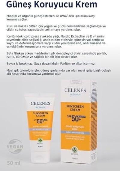 By Sweden Herbal Güneş Kremi Kuru Ve Hassas Ciltler Spf 50+ 50ml, 5160155
