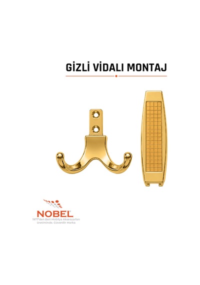 Eli Za Portmanto Askısı, Metal Vestiyer Askısı, 208 Gr, Dolap Ve Duvar Askılığıaltın Vidalı Altın