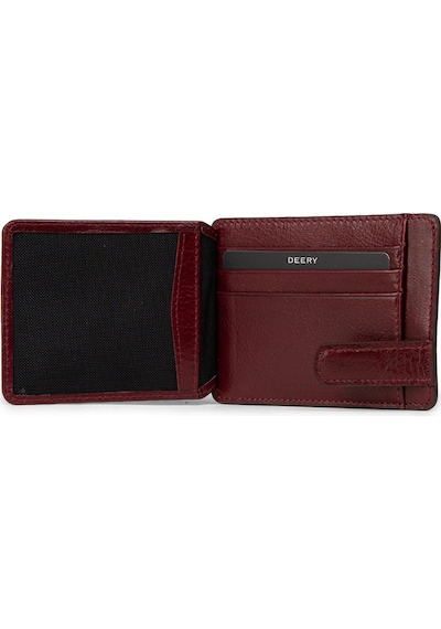 Deery Erkek Hakiki Deri Bordo Yatay Cüzdan - 00521mbrdz01 Bordo