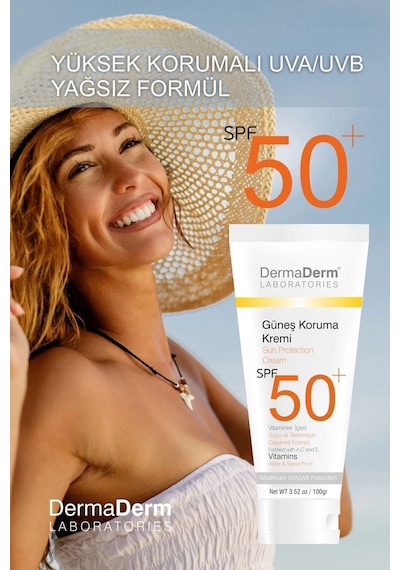 Dermaderm Güneş Koruma Kremi Spf 50+ Faktör 100 Ml - Yüksek Koruma