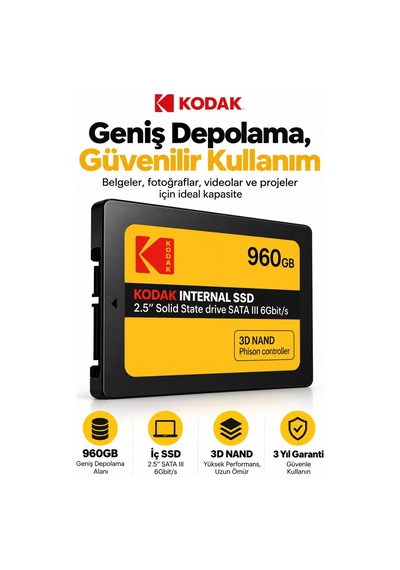 X150 960gb 2.5 İnç Sata Iıı Ssd 520 Mb/s Okuma 500 Mb/s Yazma Hızlı Ssd
