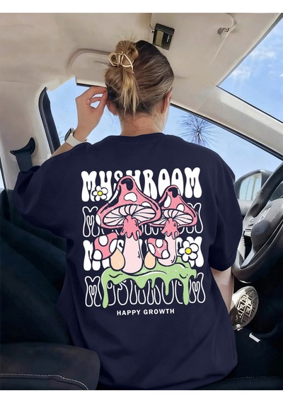 Noıssey Urban Pop Graphic Kadın Tişört Koleksiyonukod 5543 Lacivert