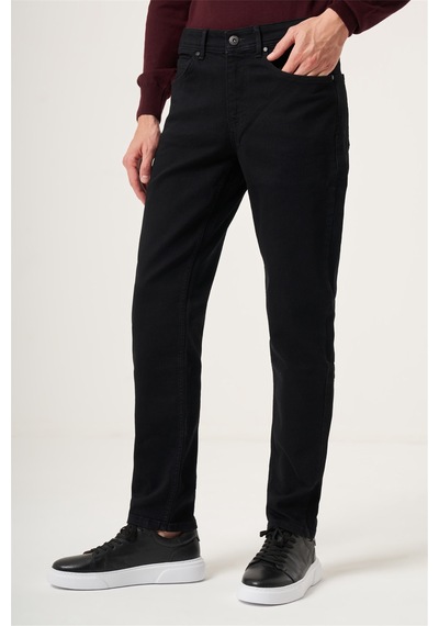 İmza Siyah 5 Cep Gabardin Slim Fit Pamuklu Denim Kot Jean Pantolon 1023265153