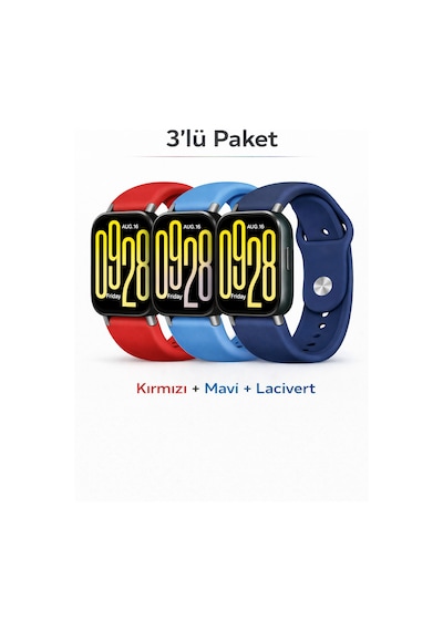Xiaomi Redmi Watch 5 Active / Watch 5 Lite Uyumlu 3'lü Yumuşak Soft Yüksek Kalite Spor Kordon