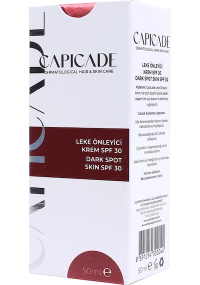 Capicade Leke Önleyici Krem SPF30 50 ML