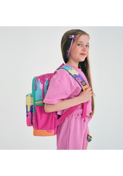 Coral High Kids Pembe Rengarenk Dondurma Desenli Okul Sırt Çantası 23731