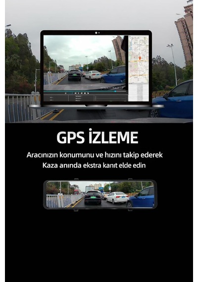 4k Aı Araç Kamerası, Ön Ve Arka Kamera, Wi-fi Bağlantılı, Sesli Kontrol, 12 İnç Dokunmatik Ekran, Loop Kayıt, G-sensör, Park Modu, Gps Yok