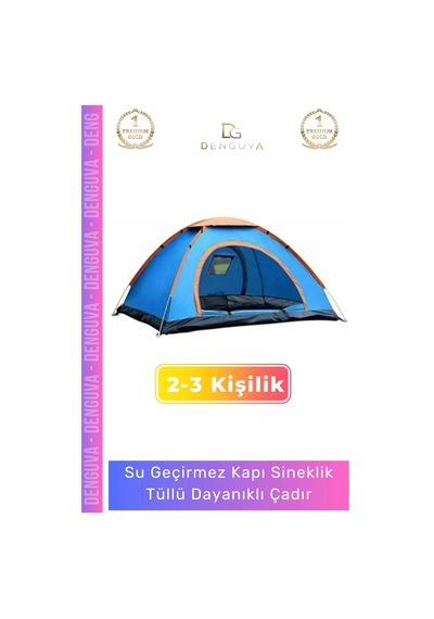 Kampçadırı Su Geçirmez Sineklikli Hafif Taşınabilir Festival Kolay Kurulum 2-3 Kişilik Kamp Çadırı Çok Renkli