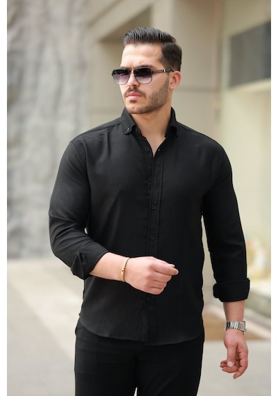 Etiler Collection Erkek Uzun Kollu Gömlek Siyah
