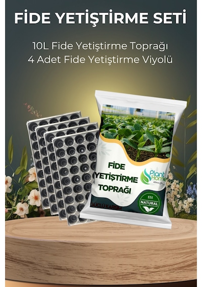 Fide Yetiştirme Seti - 10 Litre Fide Yetiştirme Toprağı 5+5 Litre 4 Adet Viyol