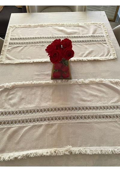 Dnc Home Tekstil Ndchome Ham Keten Krem 2li Vintage Runner 40 X 80 Krem